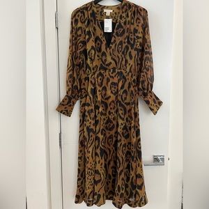 H&M Leopard Animal Print Maxi Midi Dress